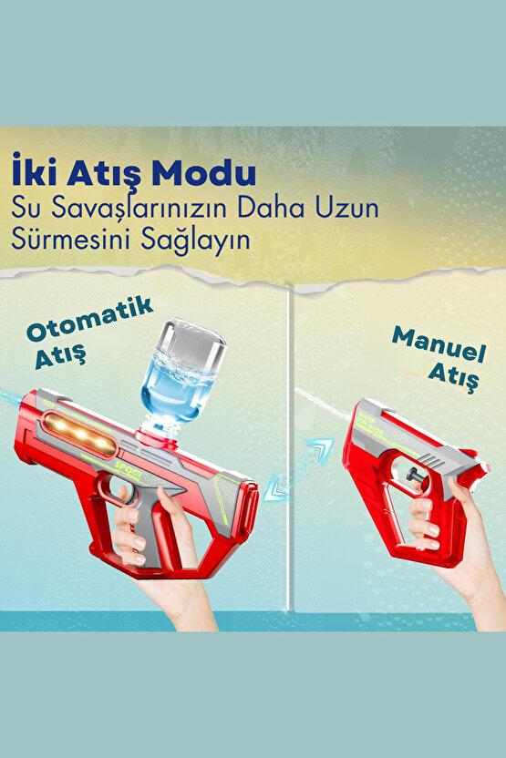 Oyuncak Şarjlı Ledli Işıklı Su Tabancası ve Tüfek 2IN1