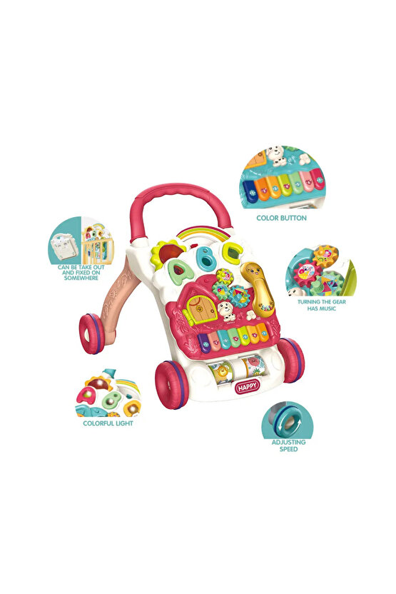 Yürümeye Yardımcı Aktivite Masalı Sesli Piyanolu 4in1 Bebek Yürüteci