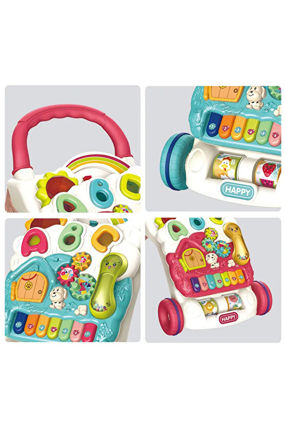 Yürümeye Yardımcı Aktivite Masalı Sesli Piyanolu 4in1 Bebek Yürüteci