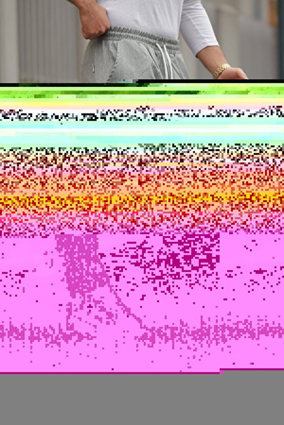 Gökyüzü Moda Erkek Beli Bağcıklı çizgili Pantolon