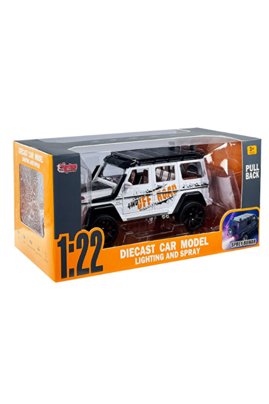 Çek-Bırak Lüks G Kasa Buhar Çıkaran Sesli Işıklı Kapıları ve Bagajı Açılabilen Oyuncak Araç Die-Cast