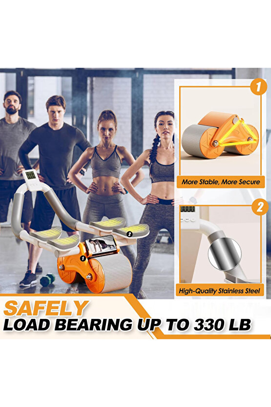 Dijital Ekranlı Çek Bırak Spor Aleti - Dirsek Destekli Mekik Aleti - Karın Egzersiz Aleti