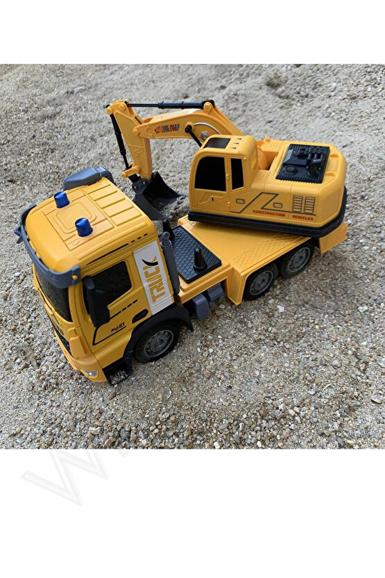Oyuncak 2.4GHz Fıll Fonksiyon Uzaktan Kumandalı 1:12 Ölçek Işıklı ve Sesli Şarjlı Kepçe İnşaat Aracı