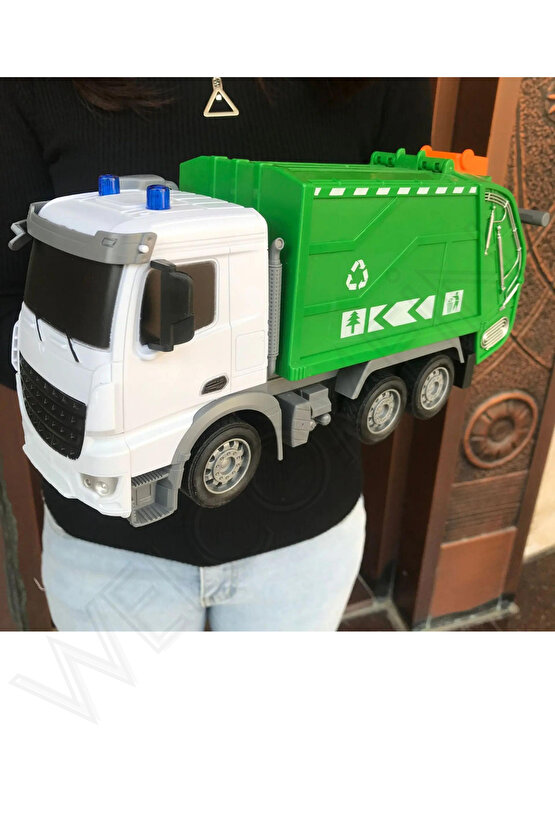 Oyuncak 2.4GHz Full Fonksiyon Uzaktan Kumandalı 1:12 Ölçek Işıklı ve Sesli Şarjlı Çöp Arabası
