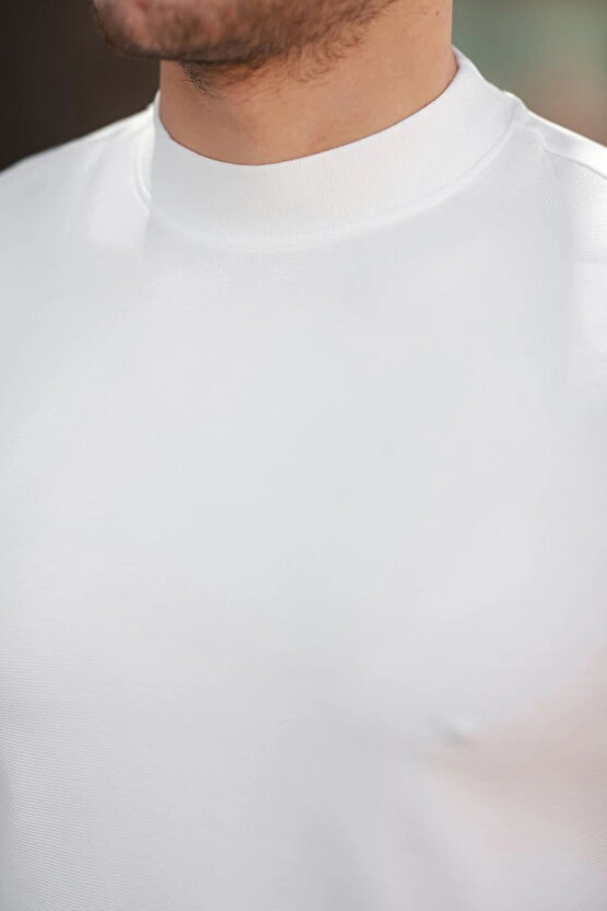 Erkek Ince çizgi Dokulu Kısa Kollu T-shirt