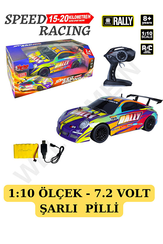 Oyuncak 2.4Ghz Uzaktan Kumandalı 1:10 Ölçek Şarjlı Dev Boy RC Ralli Araba