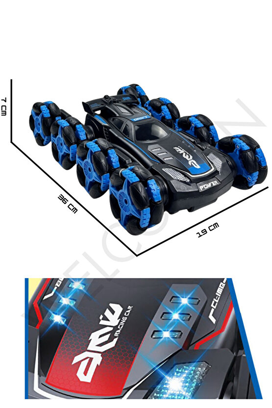 Oyuncak Uzaktan Kumandalı Full Fonksiyon 2.4Ghz 8 Teker Drift Atan Akrobat Araba