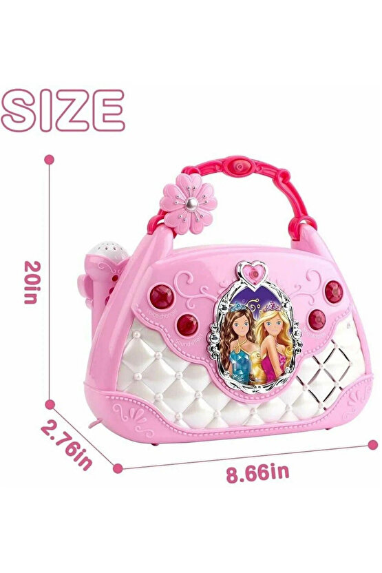 Çocuklar için Oyuncak Mikrofonlu Mp3 Çalar Karaoke Parti Müzikleri El Çantası