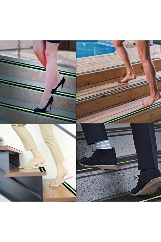 Fosforlu Kaydırmaz Bant 50mm x 5mt Yeşil Fosforlu Merdiven Bandı 50mm Fotolümenli