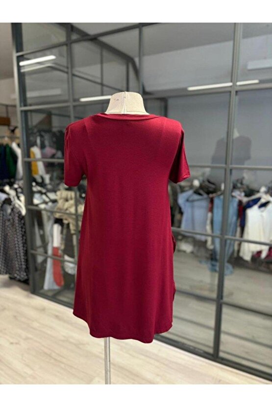 Kadın Türlü Viskon Kumaş Yırtmaç Detaylı Bluz