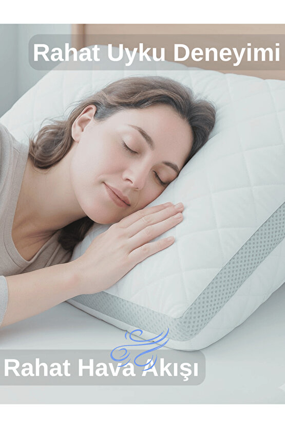 2Li 800 GR Klimalı Mikrofiber Kapitone Yastık Yumuşak Antialerjik Makine Yıkanabilir Desenli 50x70