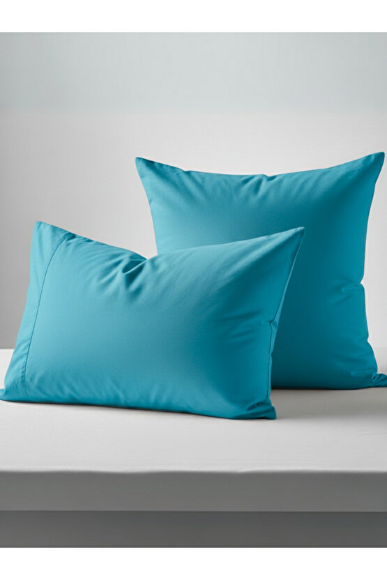 2 li Yastık Kılıfı Seti Renkli Ütülenebilir Dayanıklı Yırtılmaz Soft Premium Düz Fermuarlı 50x70 CM