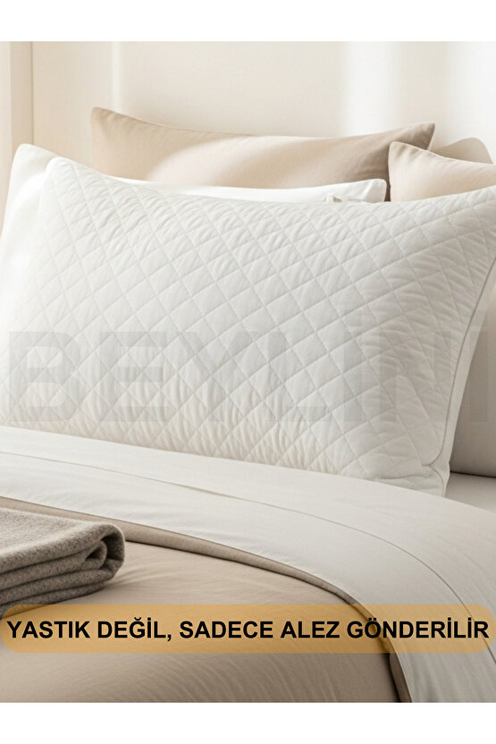 2li Yastık Alezi Sıvı Geçirmez Kapitone Fermuarlı Yıkanabilir Antialerjik Yastık Koruyucu 50x70 CM