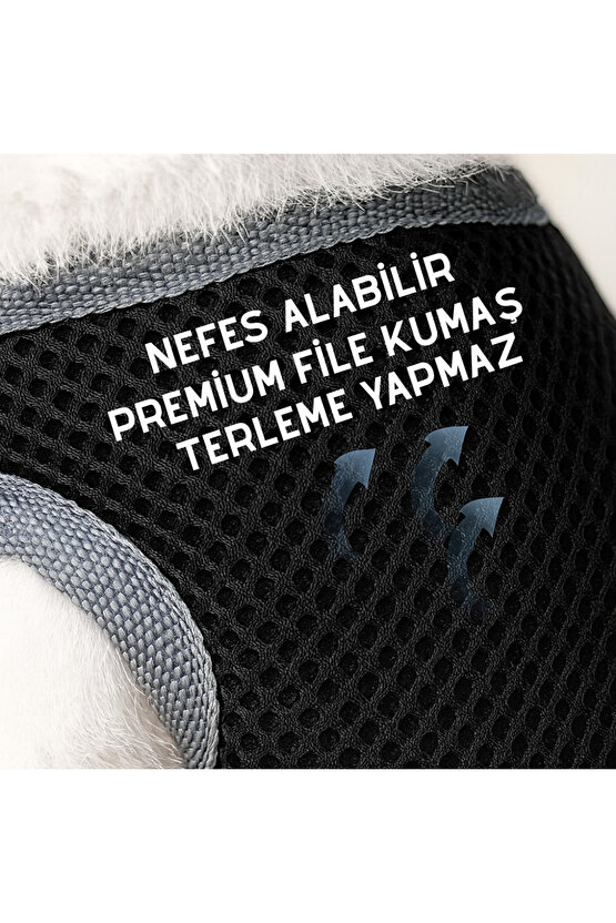 S-M-L Yıkanabilir Mesh Fileli Göğüs Tasması Nefes Alabilir Terletmez Dayanıklı Klipslı Cırtlı Tasma