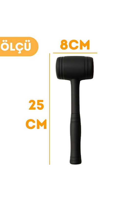 50lik Kauçuk Tokmak Fayansçı Tokmağı Çadır Zemin Sabitleme Çelik Seramik Döşeme Tadilat Siyah Renk