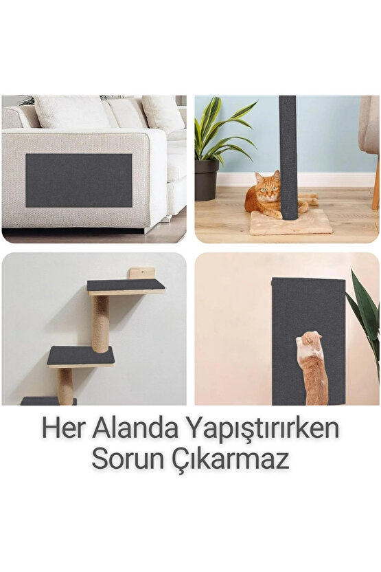 Kedi Tırmalama Halısı Yapışkanlı Her Yüzeye Uygulanabilir Kesilebilir Mobilya Koruyucu Mat (40X50)