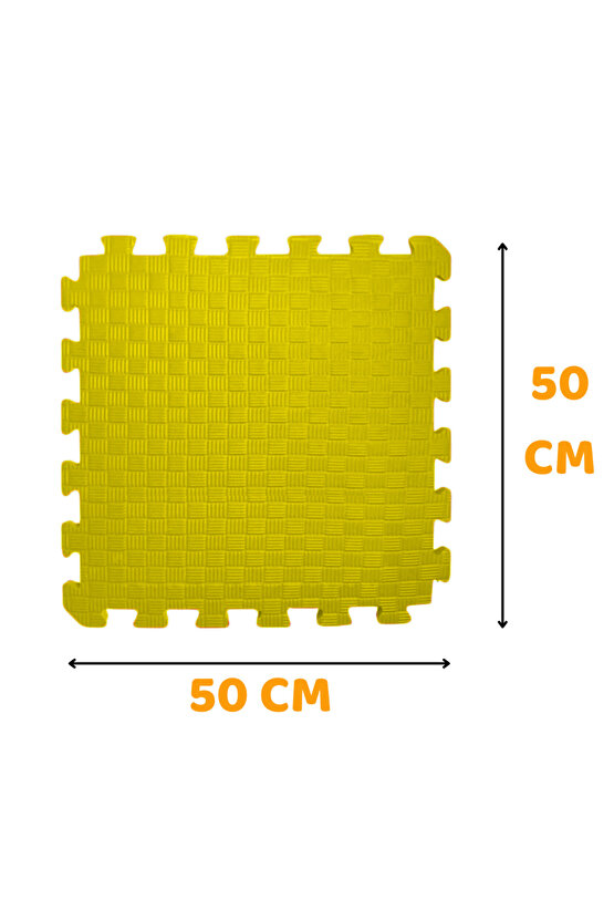 Tatami Zemin Karosu Spor Zemin Çocuk Odası Matı Ses Yalıtımlı Karo Halı Eva Panel Sarı 50 Cm