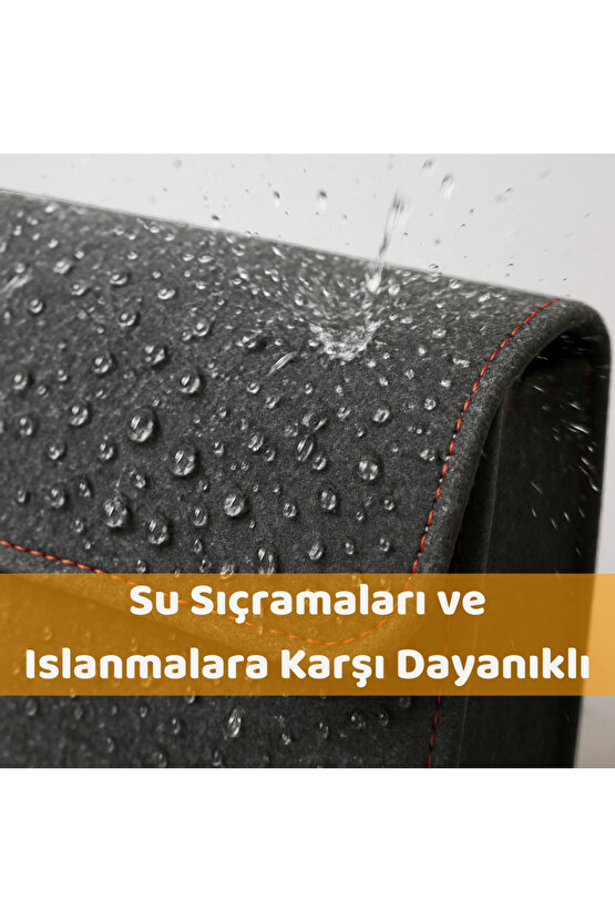 Beylini Premium Keçe Araç Bagaj Organizeri Suya Dayanıklı Pratik Taşınabilir Katlanabilir Gri