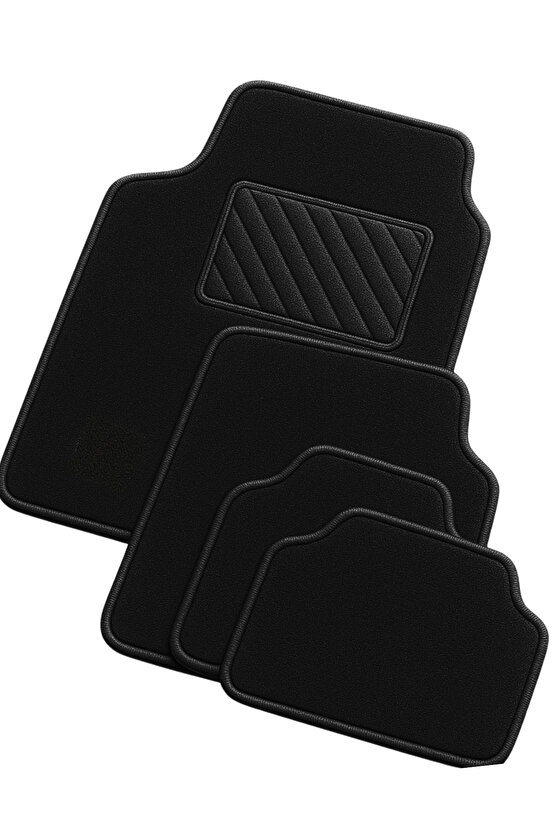 Oto Paspas Halı Kaymaz Taban Yıkanabilir Silinebilir Tüm Araç Modellere Uyumlu Siyah TPR 4 Parça