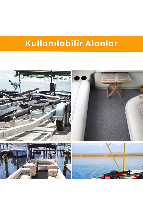 Dayanıklı Tekne Römorku Halısı Dayanıklı Kesilebilir Koruyucu Mat Siyah (0.7X30CMX4M)