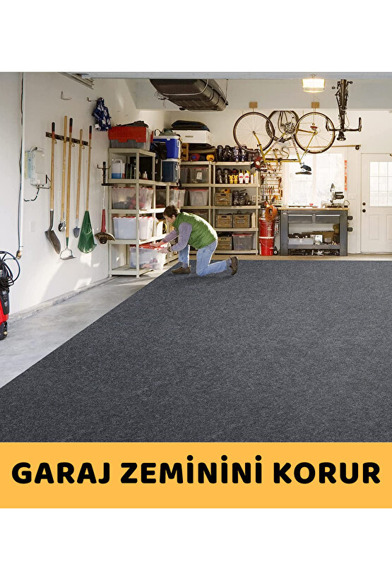 Beylini Garaj Yer Halısı Kaymaz Su Geçirmez Zemin Koruyucu Garaj İçi Uygun Antrasit (183x188)