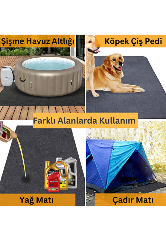 Beylini Garaj Yer Halısı Kaymaz Su Geçirmez Zemin Koruyucu Garaj İçi Uygun Antrasit (183x188)