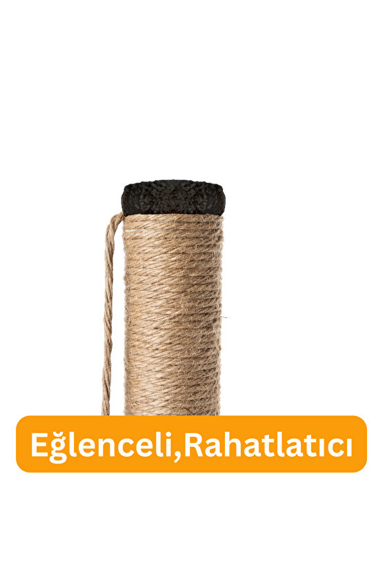 3Lü Kedi Tırmalama Tahtası Peluş Kumaş Demonte 84 cm Yükseklik 3 Adımlı Zıplama Oyunu (Siyah)