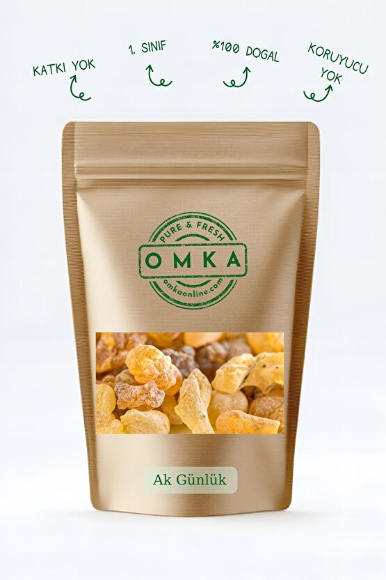 Ak Günlük Sakızı İri Boy – 50 gr | Doğal, İşlenmemiş, Ağartılmamış ve Kimyasal İşlem Görmemiş