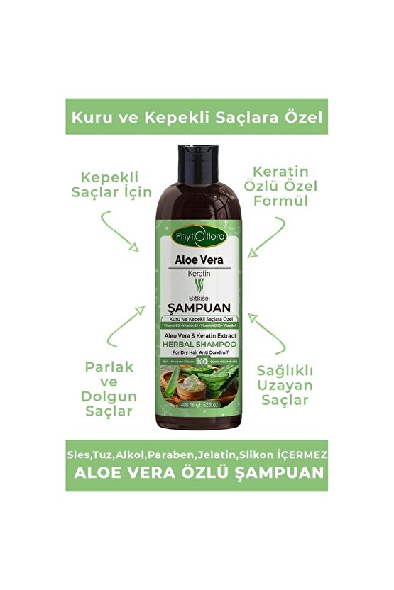 Aloe Vera ve Keratinli Bitkisel Şampuan