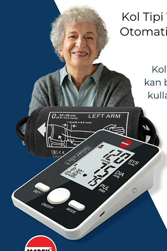 Kol Tipi Tam Otomatik Türkçe Konuşan Dijital Tansiyon Aleti