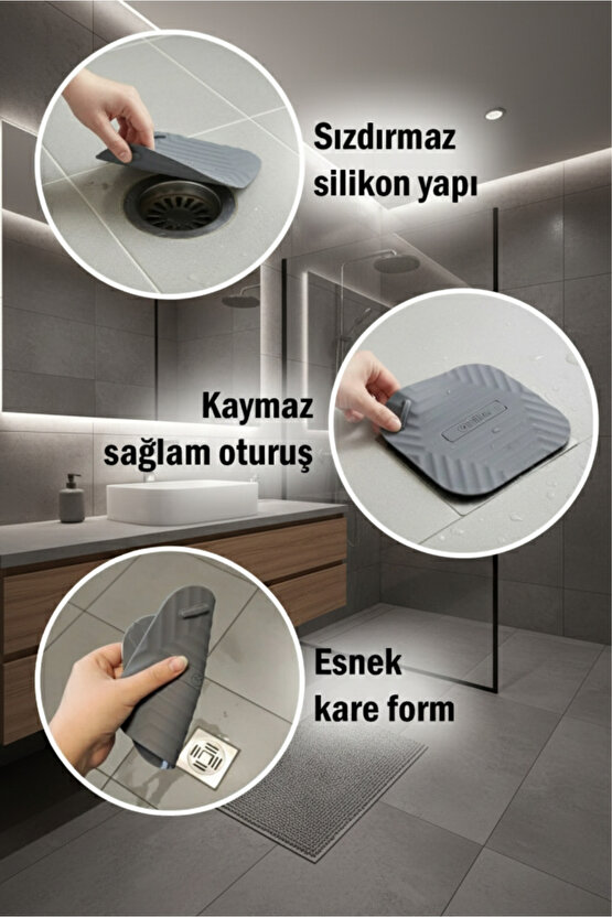 Koku Önleyici Silikon Mat Banyo Mutfak Lavabo Balkon Gider Tıpası Kapağı