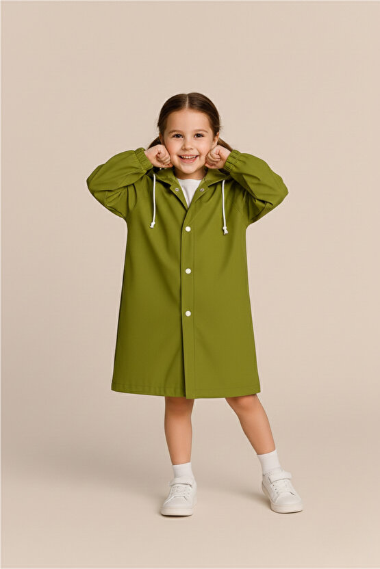 Çocuk Boy Eva Su Geçirmez Kaliteli Uzun Yağmurluk