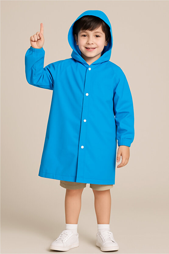 Çocuk Boy Eva Su Geçirmez Kaliteli Uzun Yağmurluk