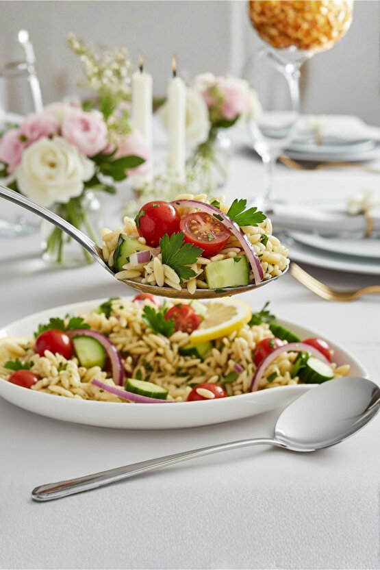 Lüx Paslanmaz Çelik Servis Kaşığı 21 Cm - Sunum Kaşığı - Salata Kaşığı