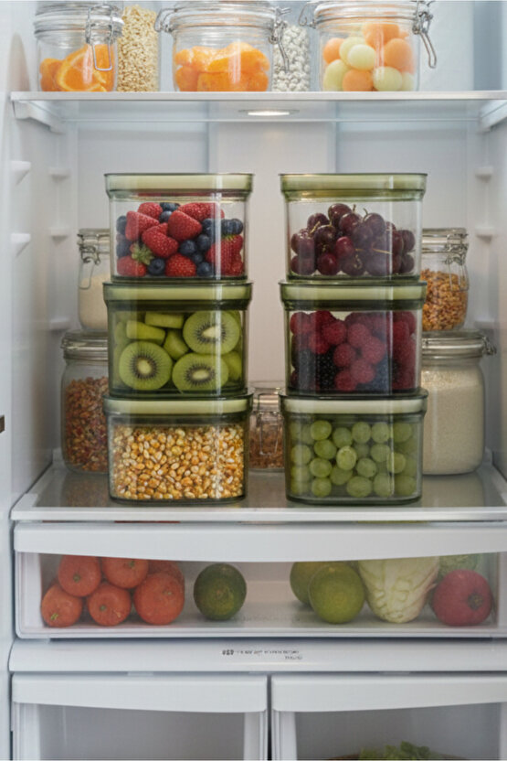 6lı Locko Kilitli Sızdırmaz Saklama Kabı Vakumlu Erzak Kabı 0,7 L