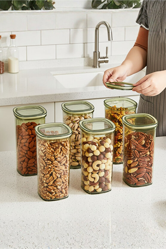 6lı Clario Sızdırmaz Saklama Kabı Vakumlu Erzak Kabı 2L