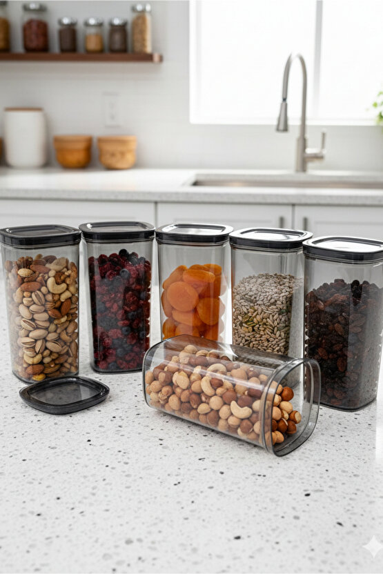 6lı Clario Sızdırmaz Saklama Kabı Vakumlu Erzak Kabı 2L