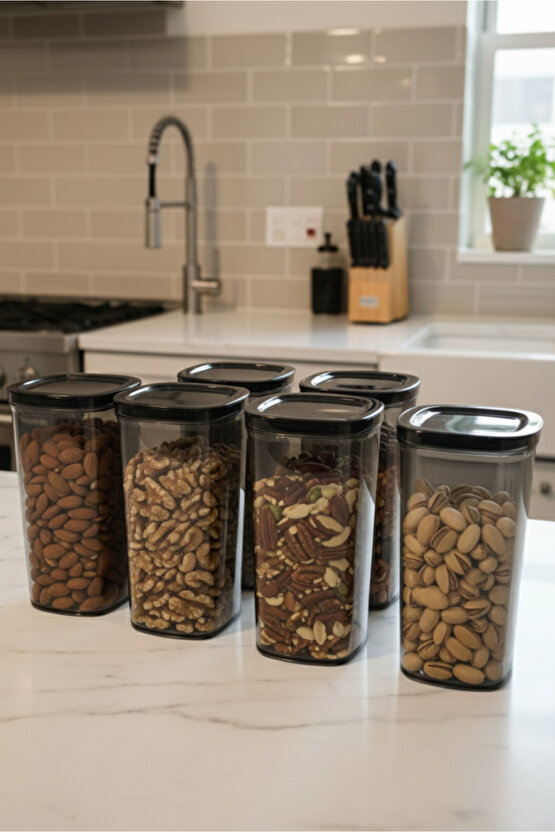 6lı Clario Sızdırmaz Saklama Kabı Vakumlu Erzak Kabı 2L