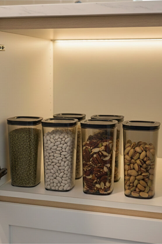 6lı Clario Sızdırmaz Saklama Kabı Vakumlu Erzak Kabı 2L