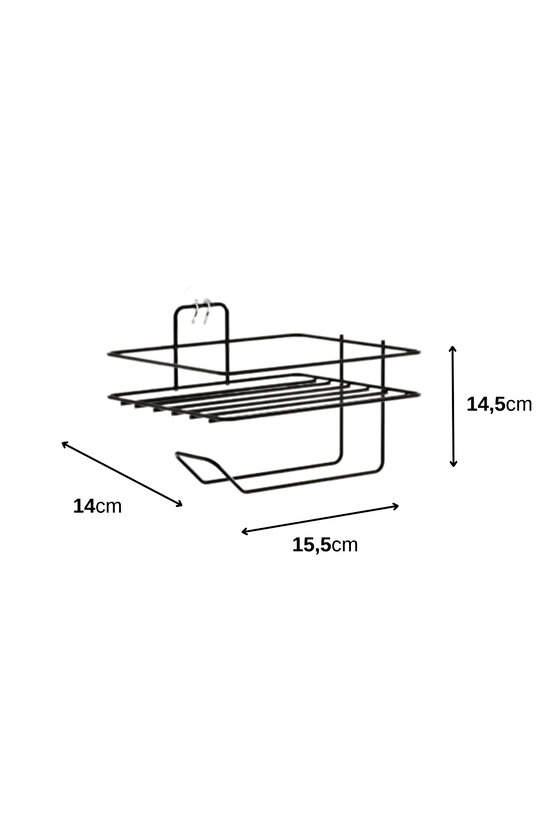 Yapışkanlı Siyah Tuvalet Kağıtlığı Metal Tuvalet Kağıdı Askısı