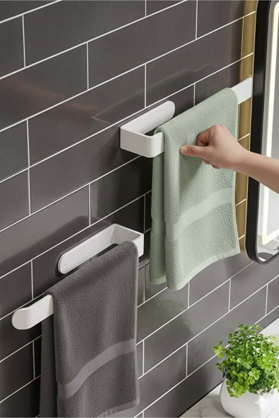 Yapışkanlı Duvar Tipi Metal Havluluk – Modern Kağıt Havlu Tutucu - Havlu Askısı