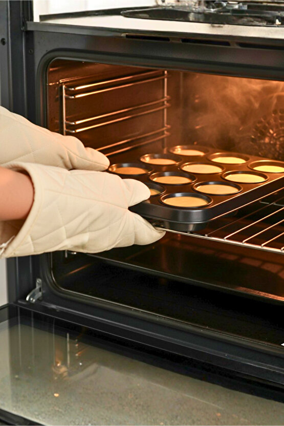 12li Muffin Cupcake Pişirme Kalıbı Yapışmaz Çok Amaçlı Fırın Kalıbı