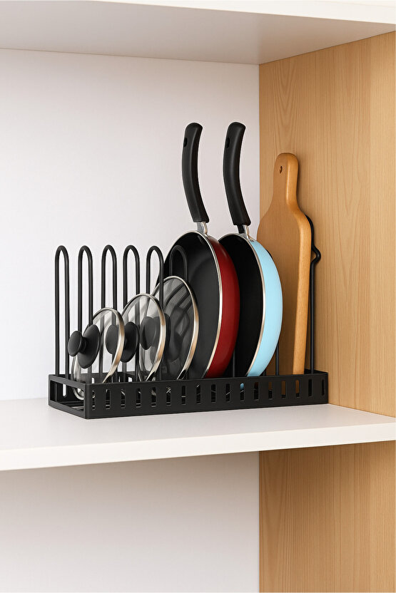 Metal Ayarlanabilir Tava Tencere Raf Farklı Kullanım Düzenleyici 40x52cm