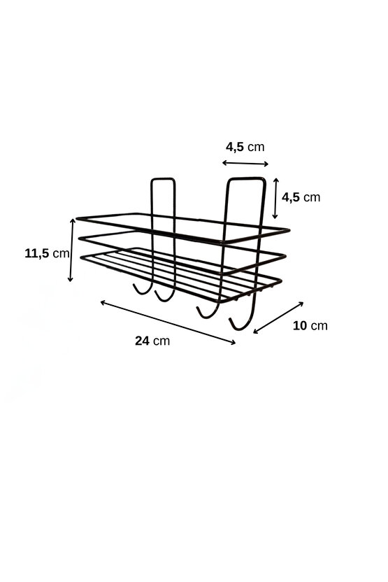 Kendinden Yapışkanlı Asılabilir Kancalı Banyo ve Mutfak Düzenleyici Organizer - Siyah