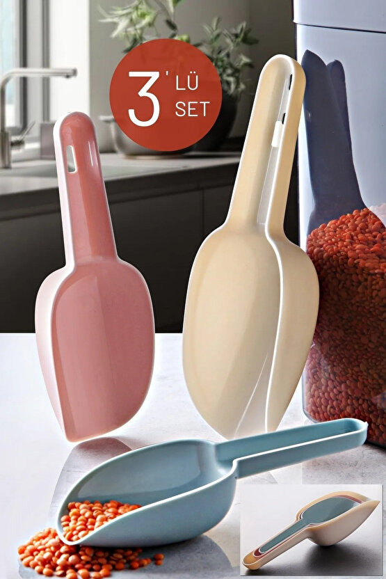 3 Boy Baharat Bakliyat Erzak Un Çay Şeker Ve Jumbo Boy Deterjan Küreği