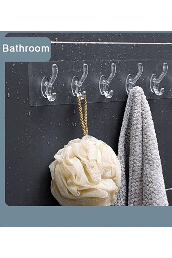 5li Kendinden Yapışkanlı Şeffaf Silikon Askı