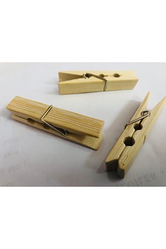 144 Adet - Bambu Mandal, Hobi Mandalı, Ahşap Mandal, Tahta Mandal - Çamaşır Mandalı