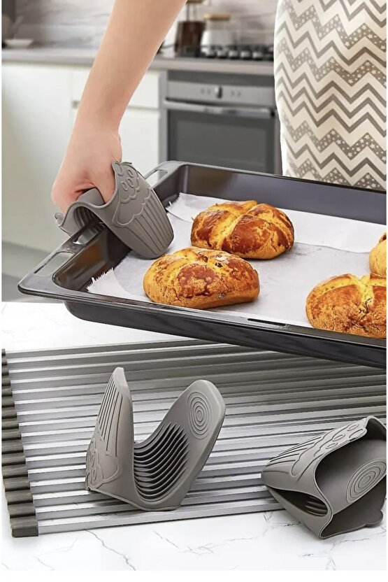 Mini Cupkek Desenli Silikon Fırın Tutacağı 1 Adet