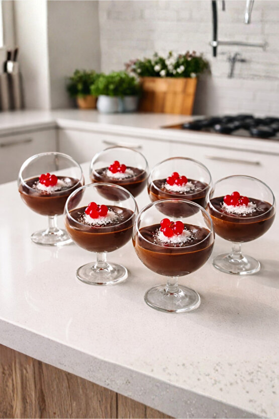 Plastik Kadeh Ayaklı Magnolia Tatlı Sunum Bardağı | 6lı Mika Magnolya Kasesi (CAM DEĞİLDİR)