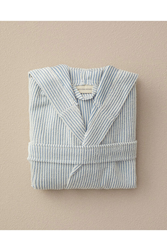 %100 Pamuklu Çocuk Bornoz Mavi